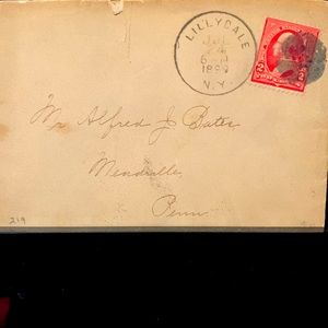1899 two cent Washington rare stamp / postage  cancellation envelope .